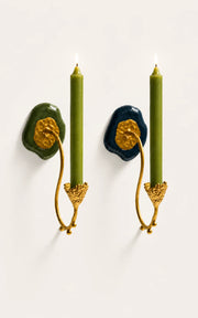 Hanging Frost Candle Holder in Green by Jude Benhalim